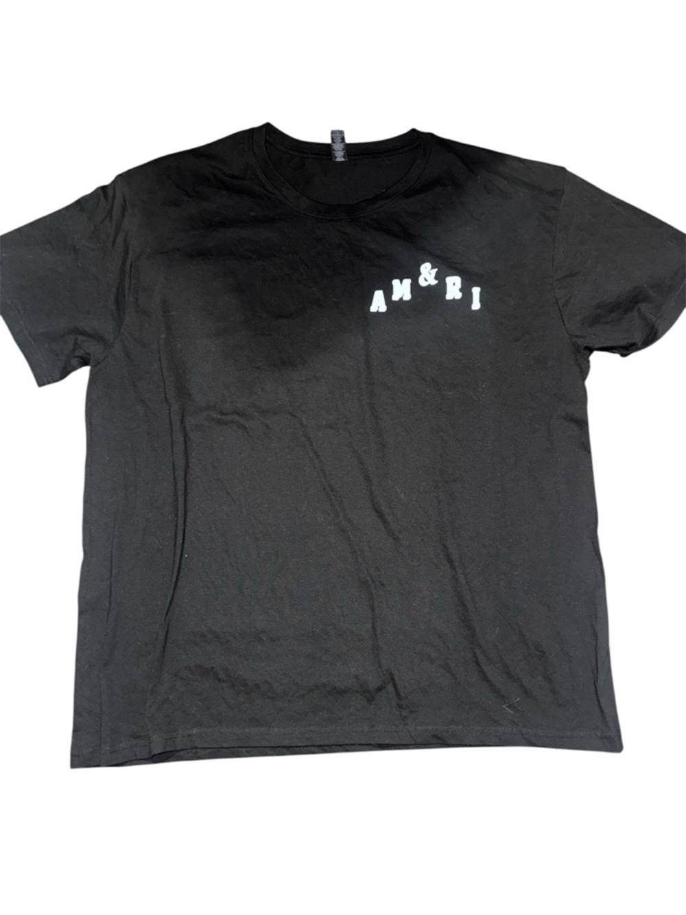 AMIRI Black T-Shirt with Small White Chest Logo